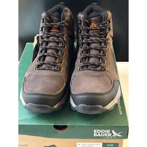 Eddie Bauer Bonham Mens Outdoor Hiking Boots Brown Waterproof Leather Size 12 NE - Picture 3 of 4
